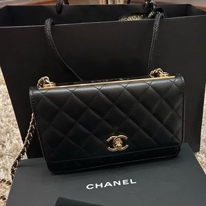 Chanel Trendy CC WOC Black Rose Gold